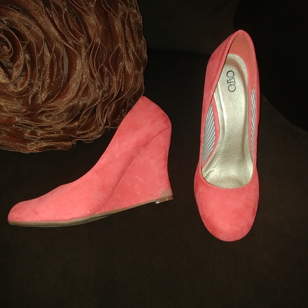 Cato Coral Wedges Size 10